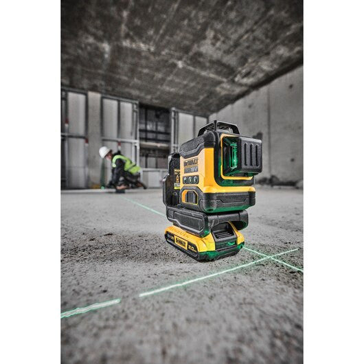 Nível de laser autonivelante verde de 3 linhas 360° com bateria de iões de lítio 18V 2Ah Dewalt DCLE34031D1