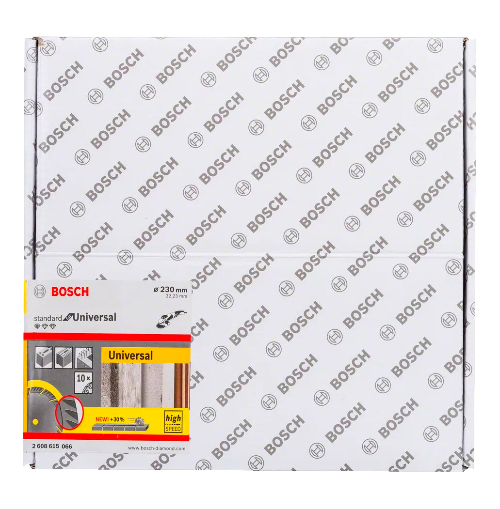 Caixa de 10 unidades de discos de corte diamantados universais standard 230 mm