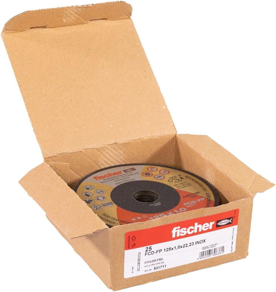 Caixa de 25 unidades disco de corte FCD-FP 125x1x22,23 Plus Fischer