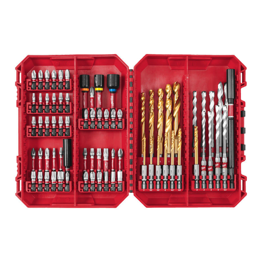 Estojo com 74 peças SHOCKWAVE Impact Duty Milwaukee