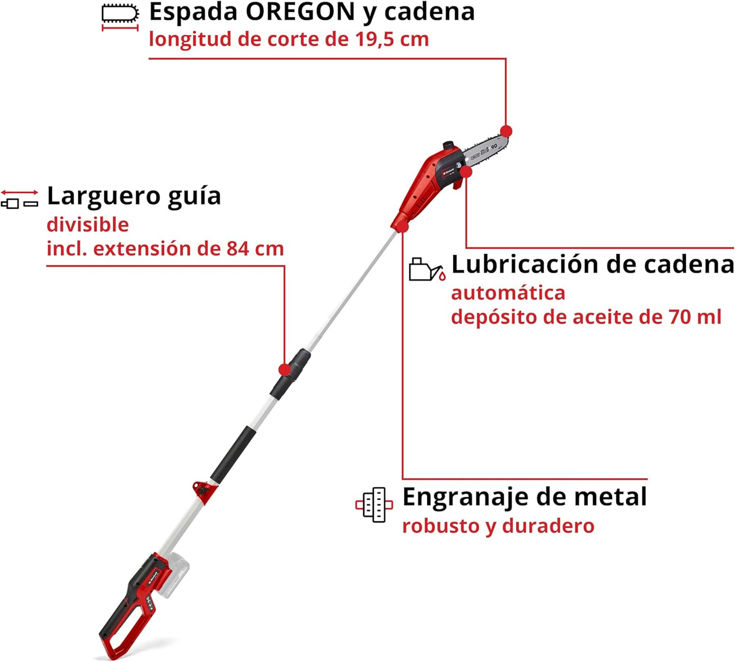 Motosserra telescópica GC-LC 18/20 Li T-Solo Einhell