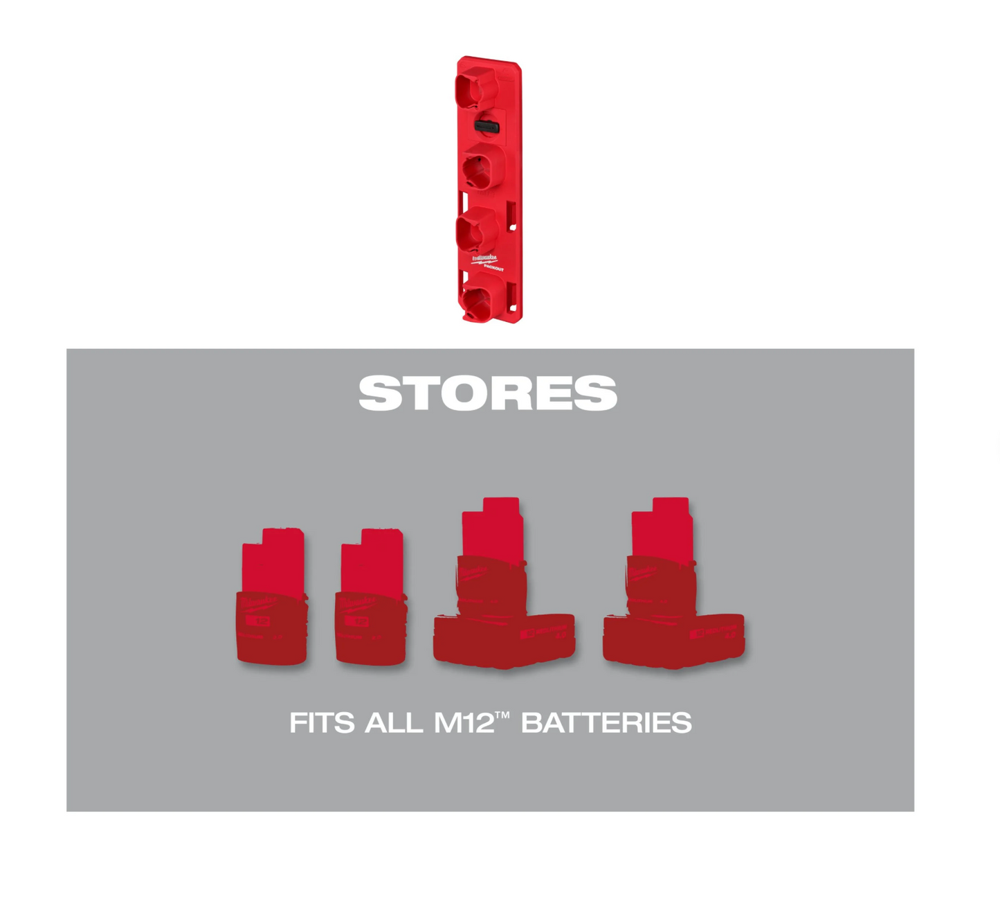 Suporte de bateria Milwaukee PACKOUT M12