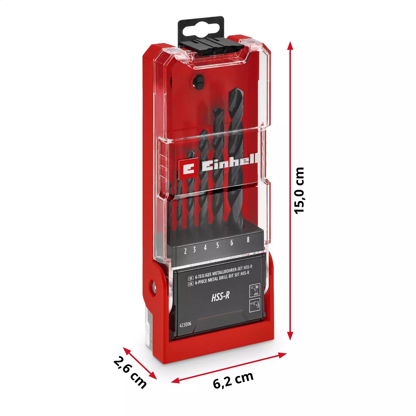 Conjunto de 6 brocas Einhell HSS-R LS 49423006