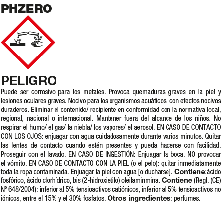 Fila PHZERO Ácido Energético Desincrustante Garrafa 1L