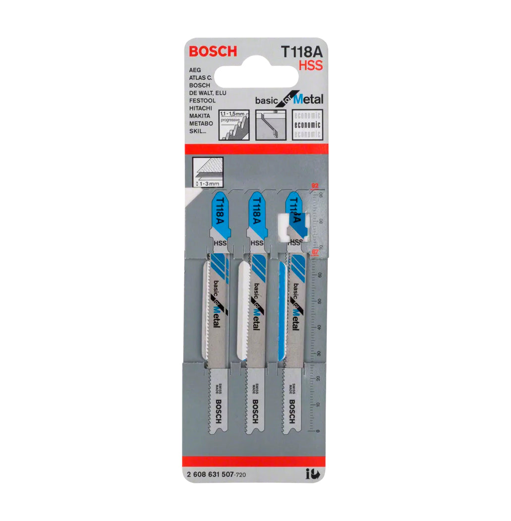 Lâmina de serra vertical 92mm T 118 A 3 unidades Bosch