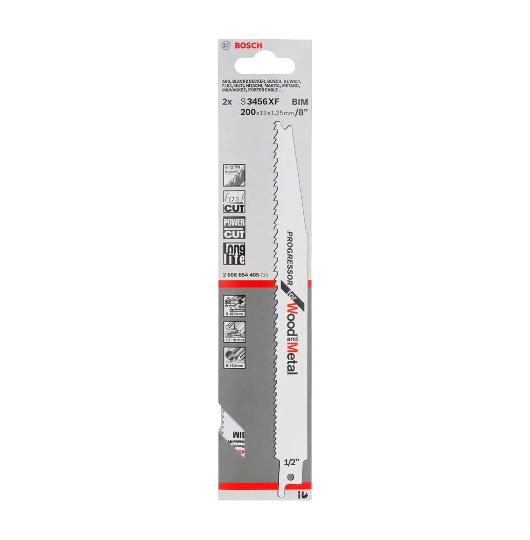 Lâmina de serra sabre 150mm S 3456 XF 2 unidades Bosch