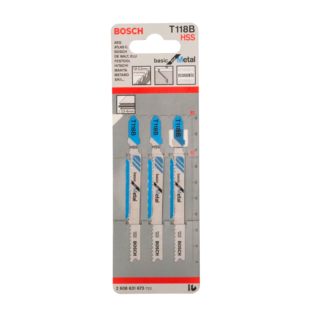 Lâmina de serra vertical 92mm T 118 B 3 unidades Bosch