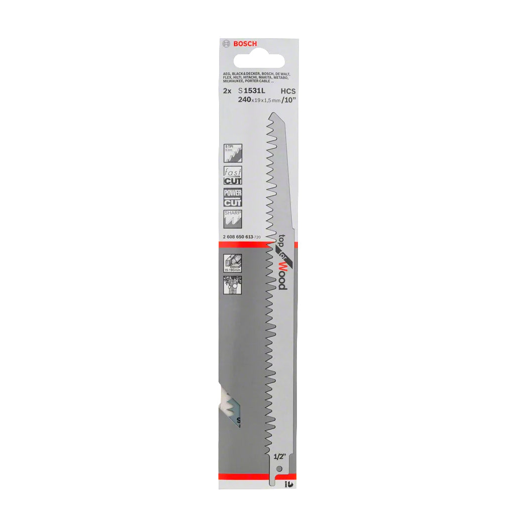 Lâmina de serra sabre 240mm S 1531 L 2 unidades Bosch