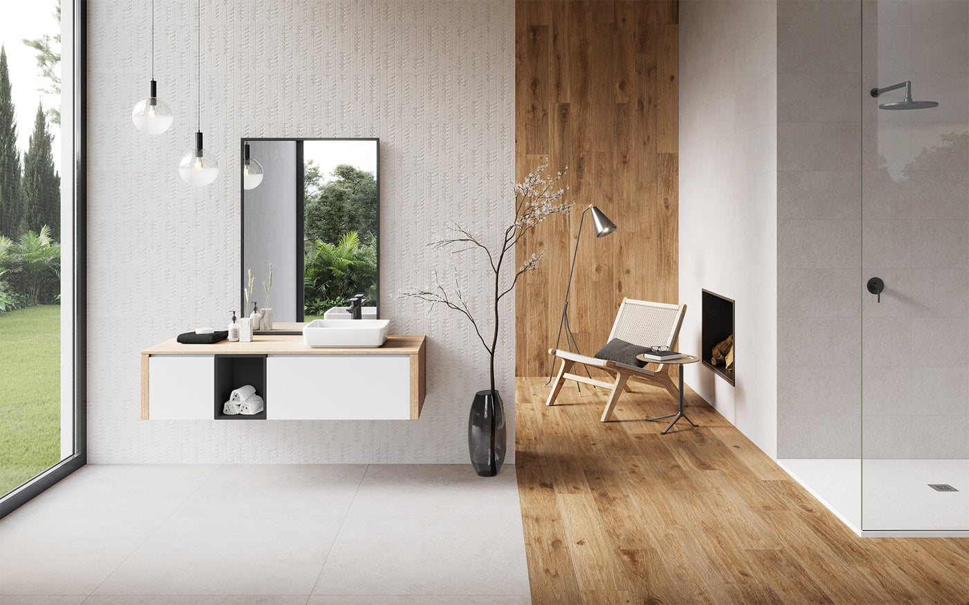 Caixa 1,35m2 Verso Art Creme 30x90 Keraben