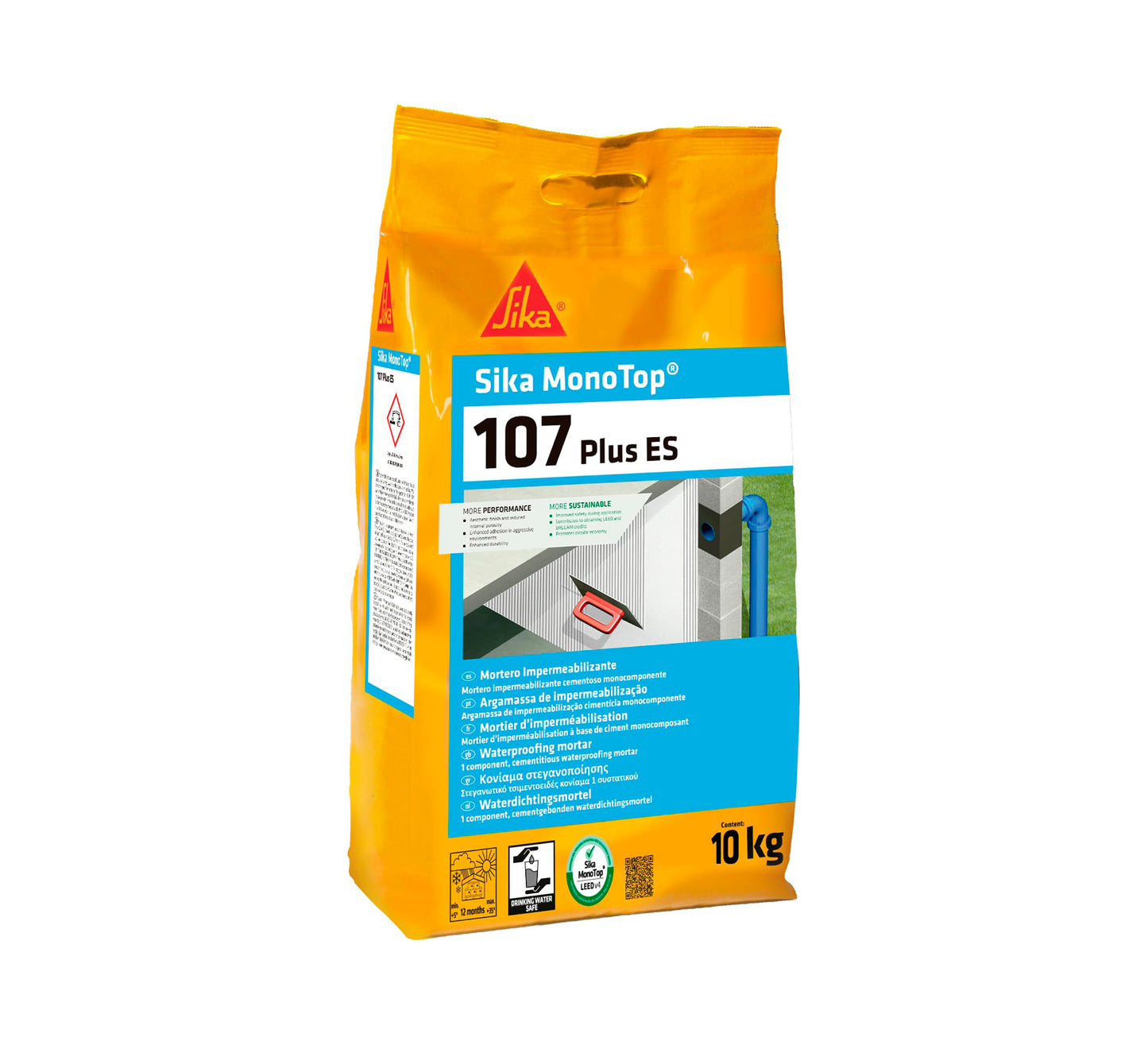 Saco de argamassa impermeabilizante Sika Monotop 107 Plus 10kg