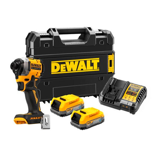 Chave de fendas compacta de impacto sem escovas Dewalt DCF850E2T XR 18V ​​POWERSTACK