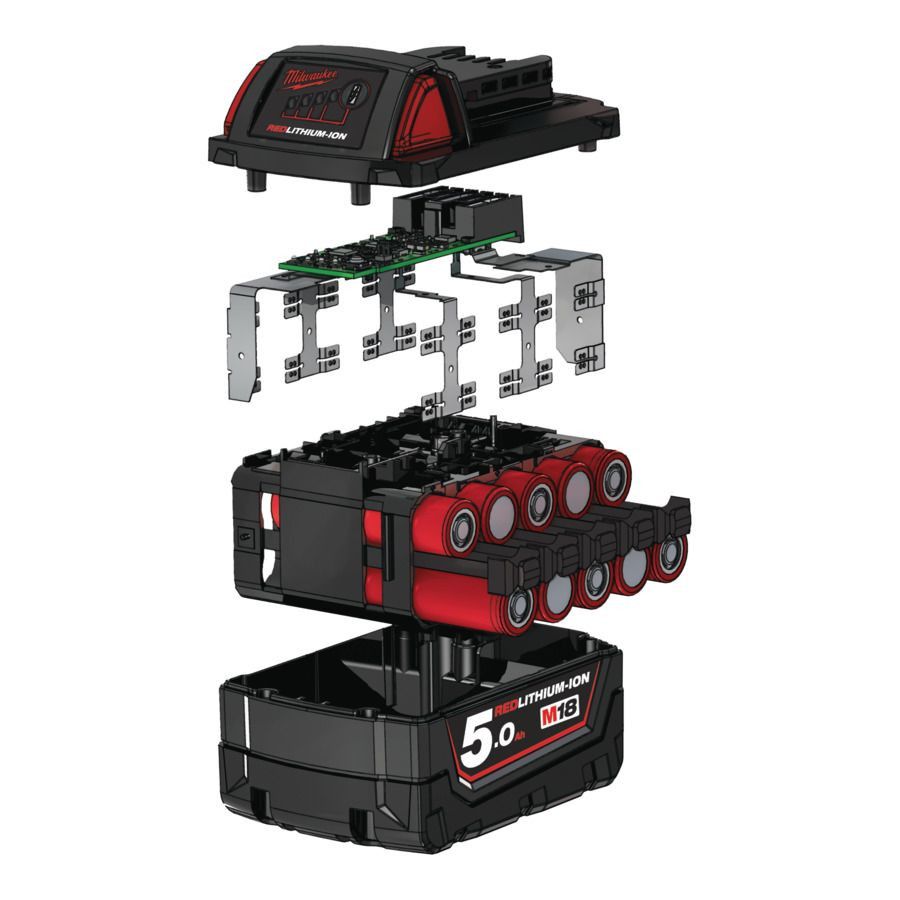 Kit de bateria e carregador Milwaukee M18 NRGCR-502 de 5 Ah