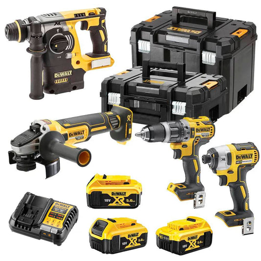 Power Kit Martelo Dewalt + Berbequim + Triturador + Chave de fendas de impacto sem fio DCK422P3T