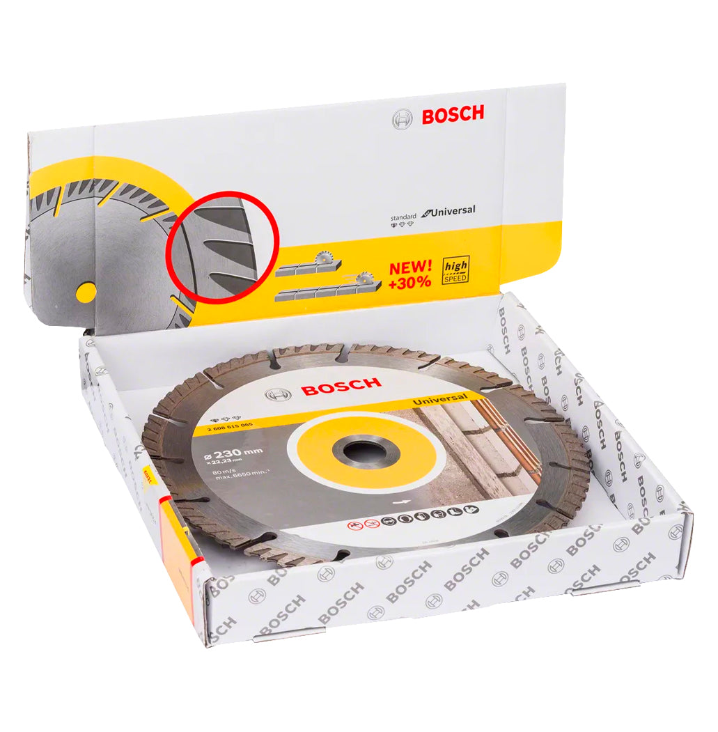 Caixa de 10 unidades de discos de corte diamantados universais standard 230 mm