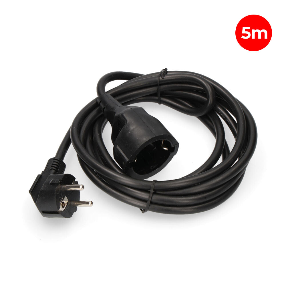Extensão com 1 tomada 2P+T 16A 250V~ e 5 m de cabo H05VV-F 3G1,5mm² Preto EDM