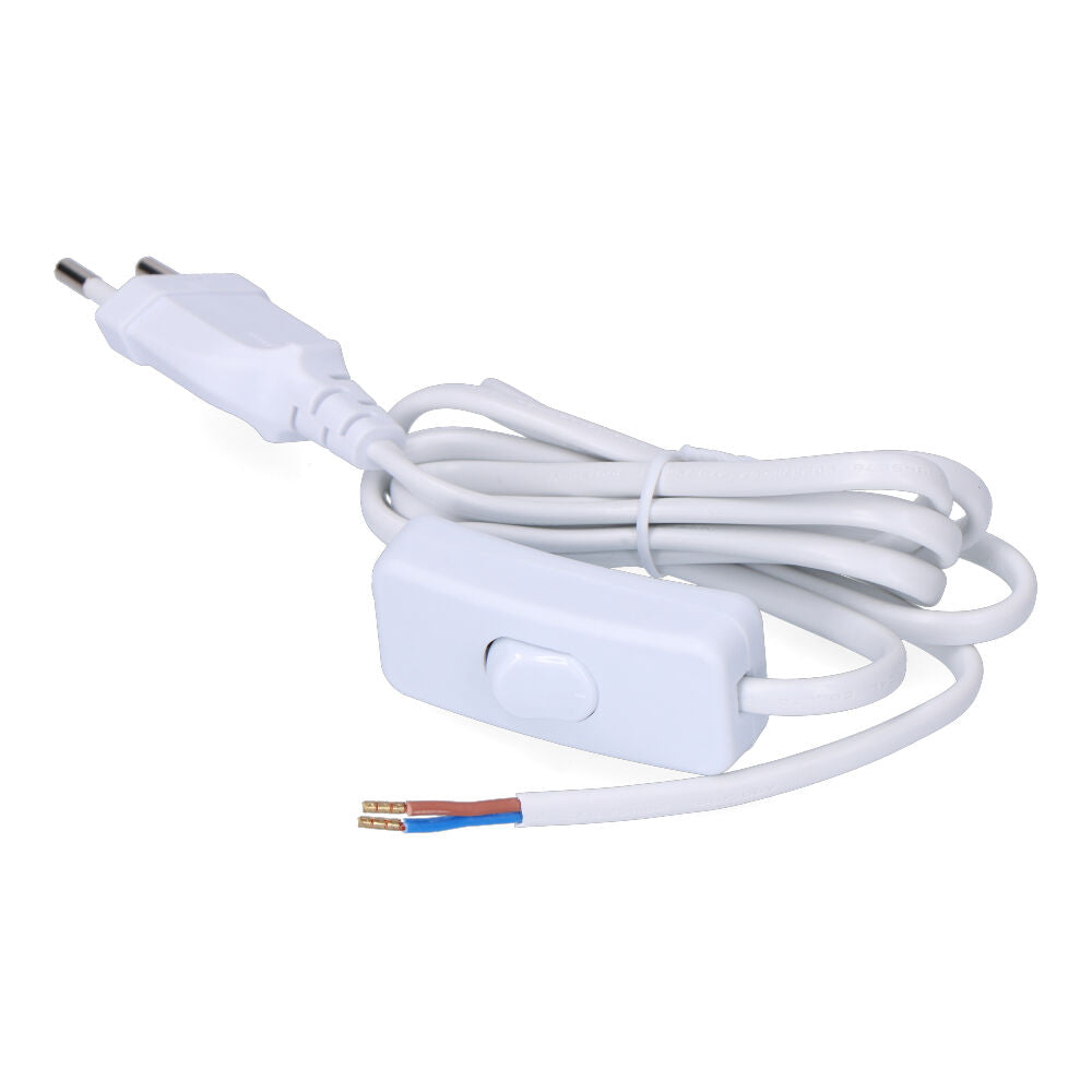 Ligação com interruptor 3A 1,5 m 2x0,75 mm cabo plano branco EDM