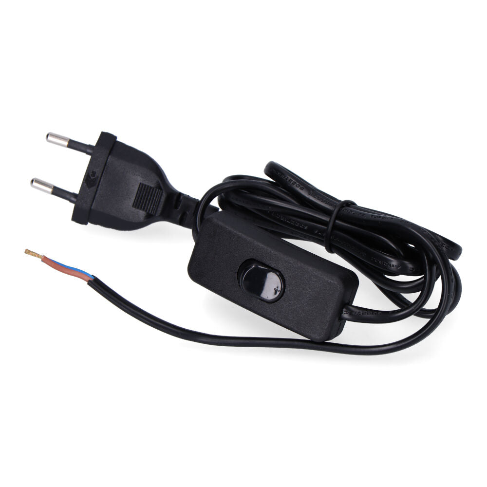 Ligação com interruptor 3A 1,5 m 2x0,75 mm cabo plano preto EDM