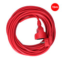 Extensão com 1 tomada 2P+T 16A 250V~ 15 m de cabo H05VV-F 3G1,5 mm² Vermelho EDM