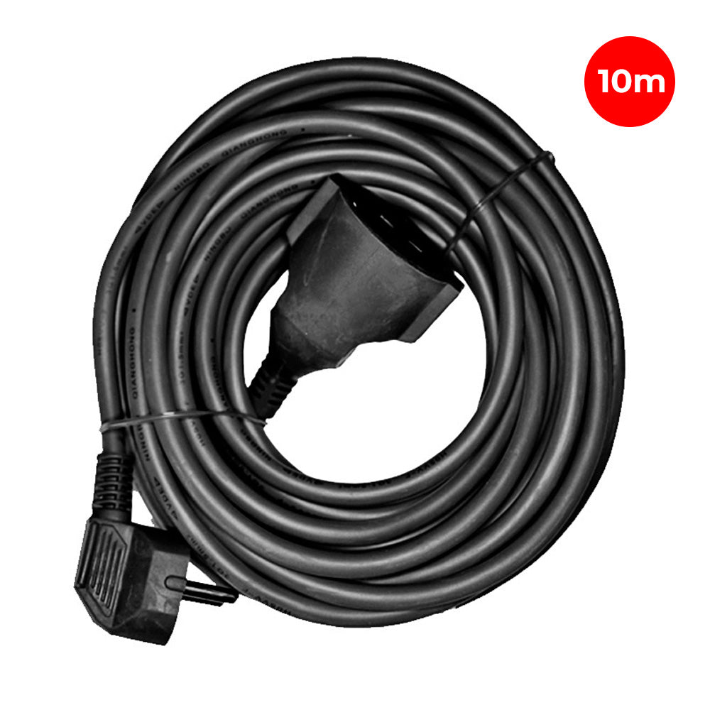 Extensão com 1 tomada 2P+T 16A 250V~ e 10 m de cabo H05VV-F 3G1,5 mm², preto, EDM