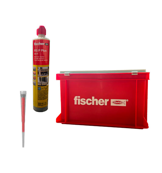 Pacote de 20 Cartuchos de Ancoragem Química 300ml FIS P Plus 300 T + 40 bicos + caixa Fischer 573261