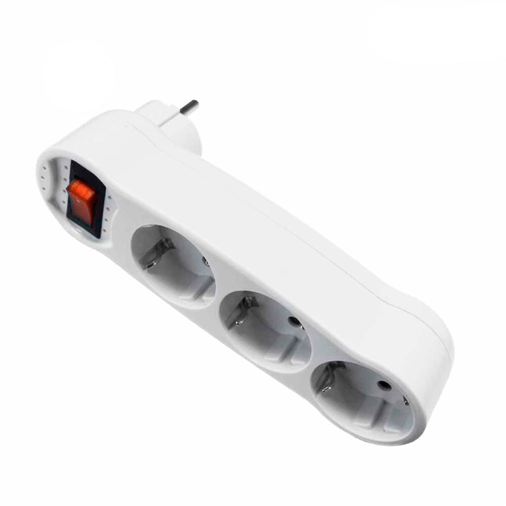Adaptador triplo 2P+T, 16A 250V~ com interruptor luminoso EDM