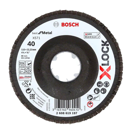 Disco flap X571 Melhor para Metal X-LOCK 115mm Bosch