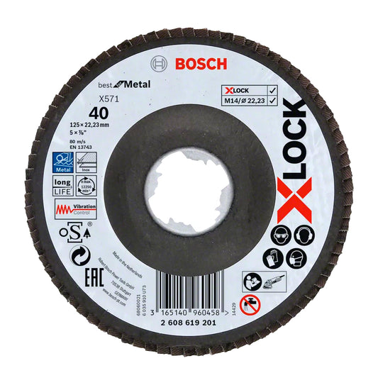 Disco flap X571 Melhor para Metal X-LOCK 125mm Bosch