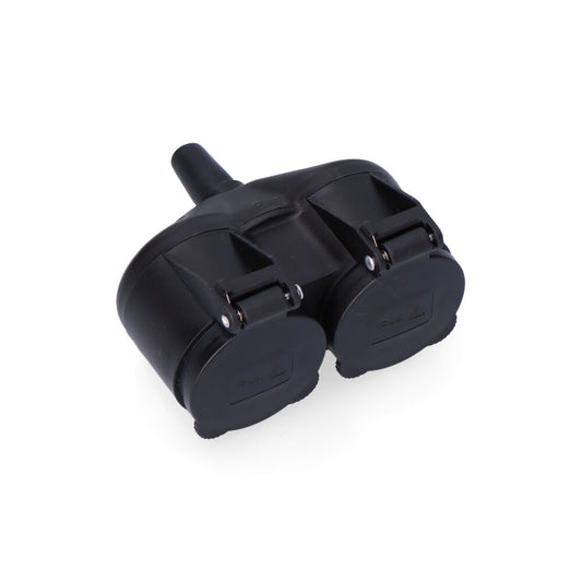 Base dupla de borracha T/TL IP44 16A com tampas EDM