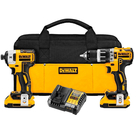 Set Dewalt DCK287D2 18V XR - Chave de fenda impacto + Furadeira percutor + Bolsa + 2 Baterias LI-ION 2,0Ah