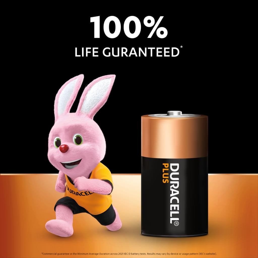 Embalagem com 2 pilhas alcalinas Duracell Plus Power C