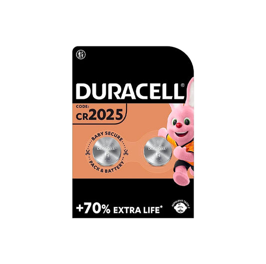 Conjunto de 2 pilhas de botão de lítio Duracell Plus Power CR2025 de 3 V