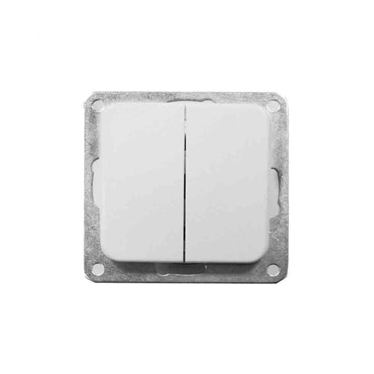 Comutador duplo de encastrar Série Term Branco EDM 65312