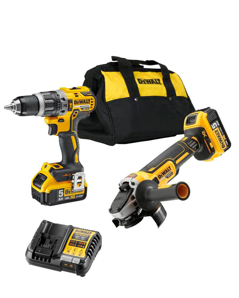 Set Dewalt DCK288P2 18V XR - Amoladora + Taladro percutor + Bolsa + 2 Baterias LI-ION 5,0Ah