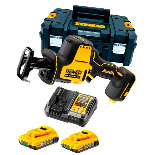 Mini serra sabre sem escovas 18V com 2 baterias de 2,0Ah e estojo Dewalt DCS369D2