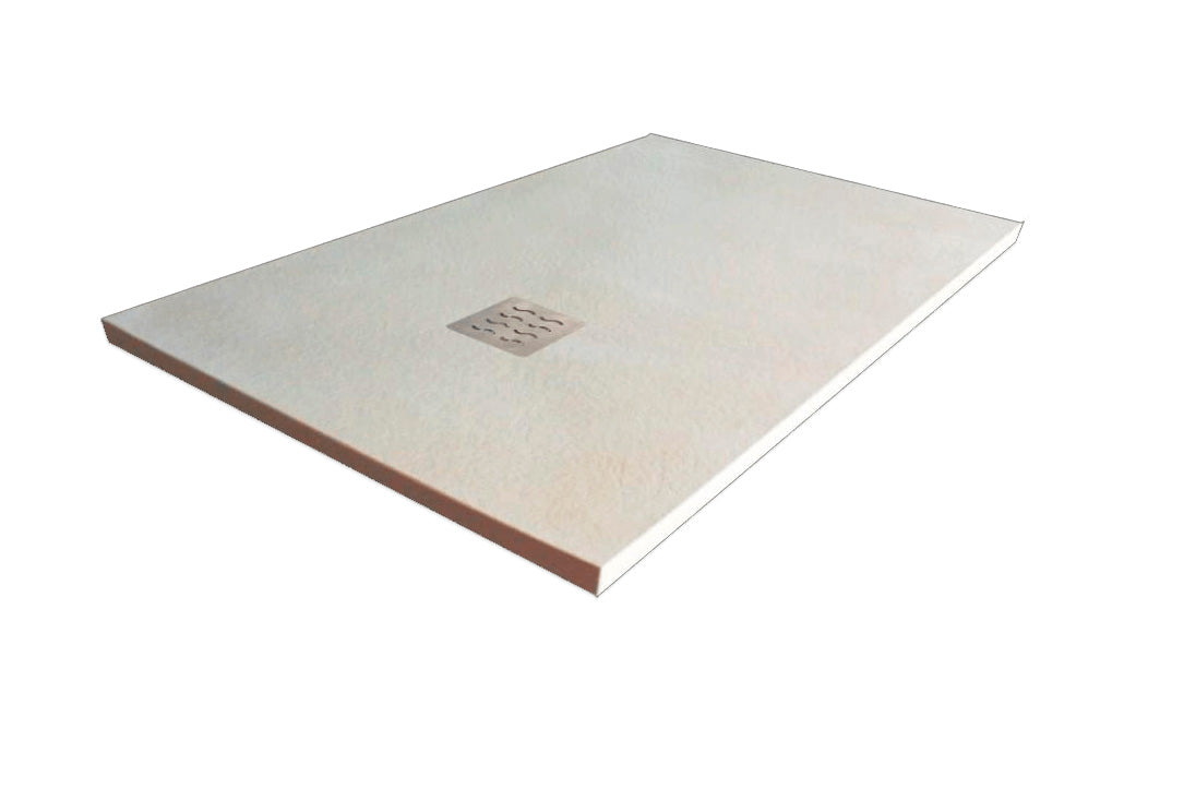 Bandeja de chuveiro Premium textura de ardósia natural com drenagem 70x100cm