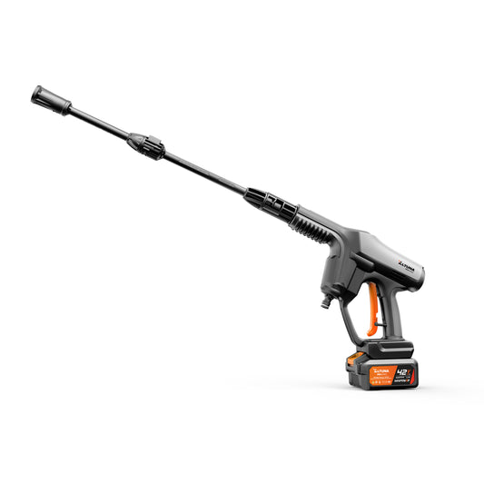 Hidrolavadora a bateria de 55 bar e 350 W com bateria de 42 V e 4 Ah Altuna AH02