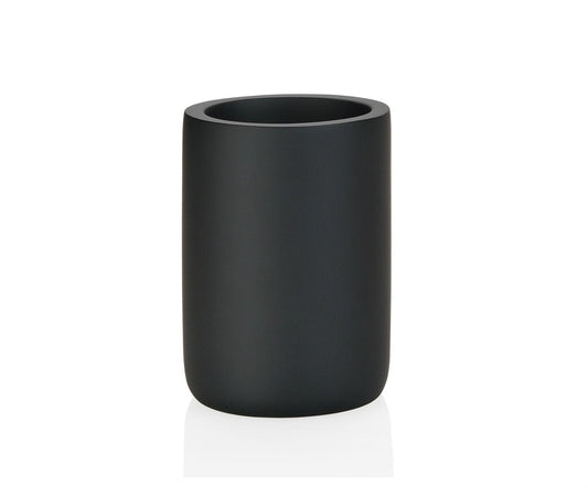 Portacepillos de poliresina negro mate Ø7×10 cm Andera House