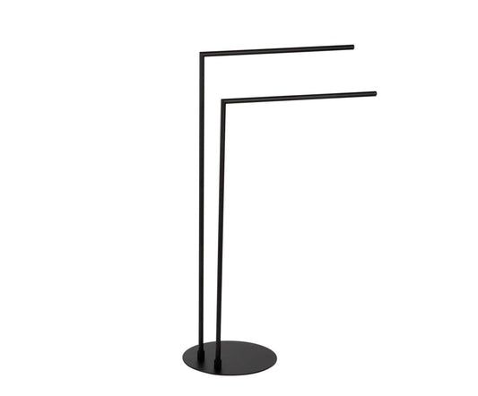 Toalheiro de pé em metal preto industrial Andrea House