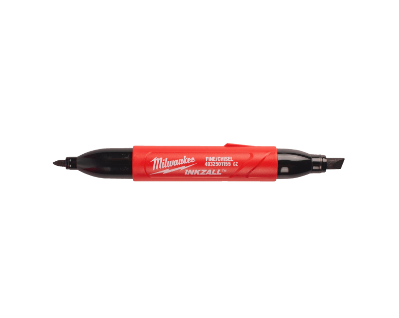 Marcador de doble punta cincelada y fina Inkzall Negro Milwaukee