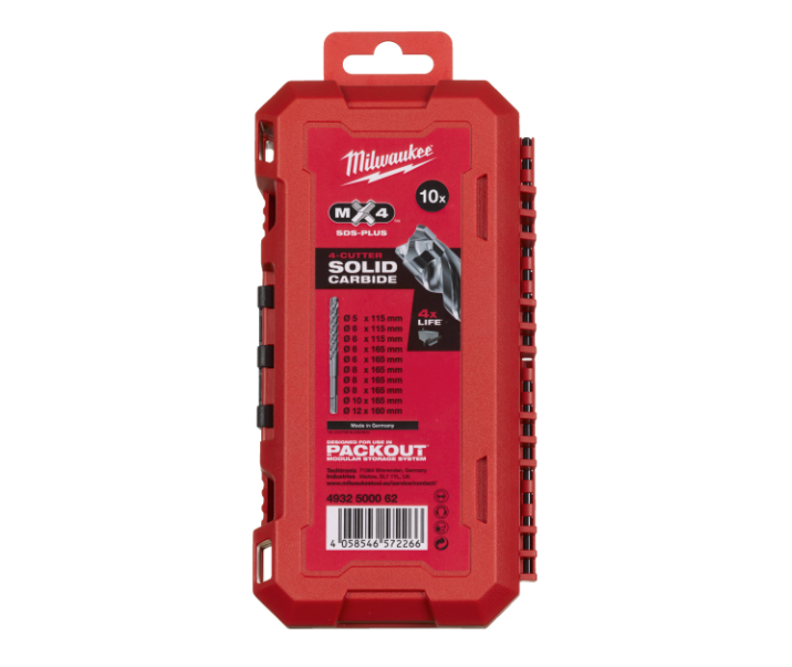 Conjunto de brocas SDS-PLUS MX4 10 pcs Milwaukee SDS-PLUS