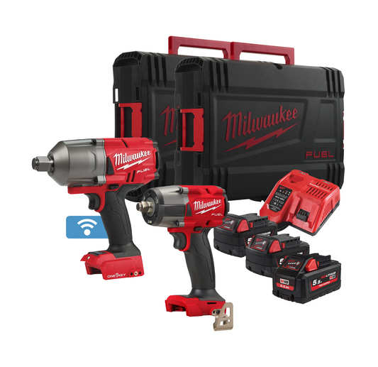 Chaves de impacto Powerpack + 3 baterias 5.5Ah + Milwaukee M18 FPP2AS-553X