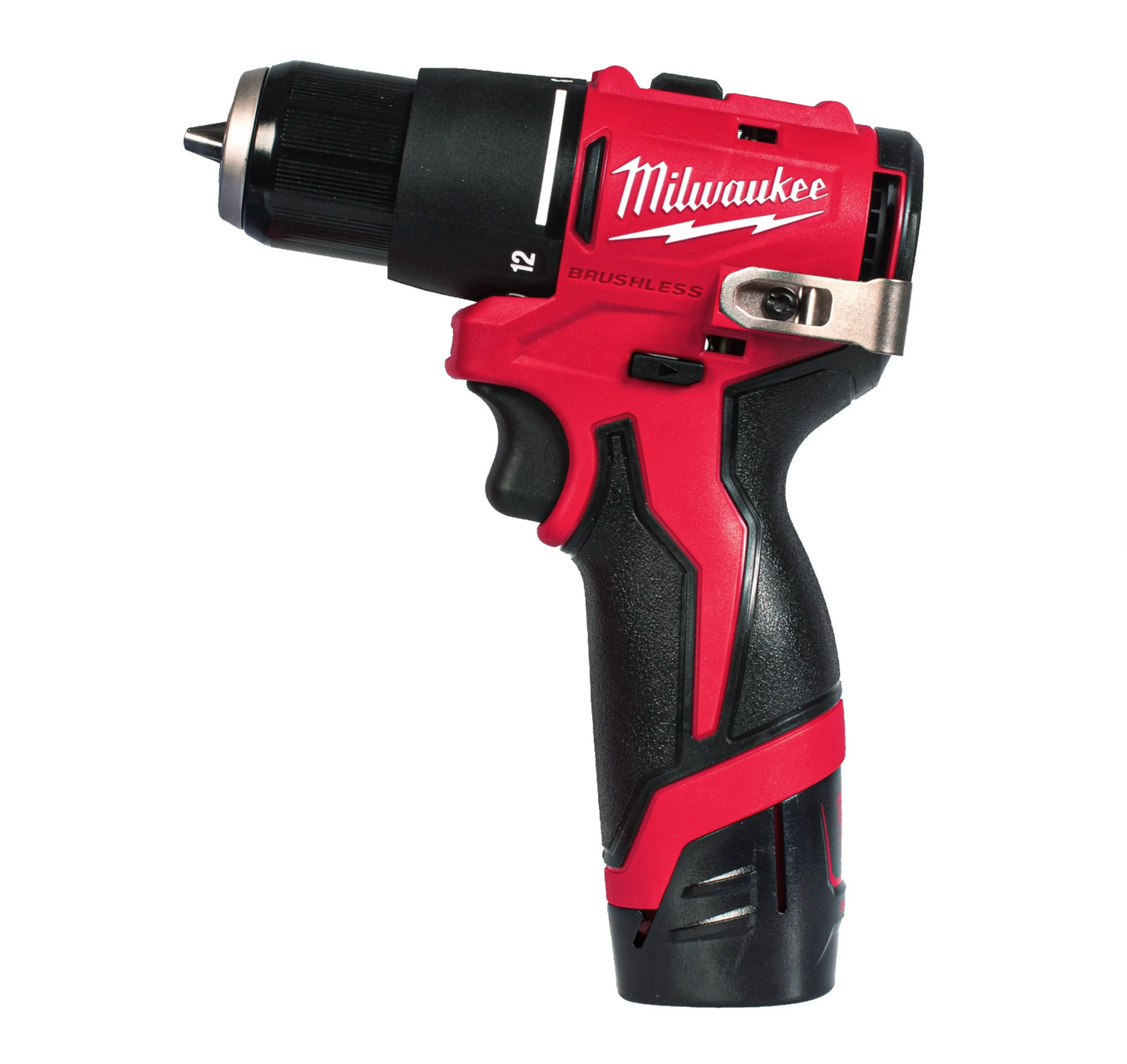 Broca de percussão subcompacta M12 + Bateria 2Ah + Carregador + Mala Milwaukee M12 BLPDRC-202C