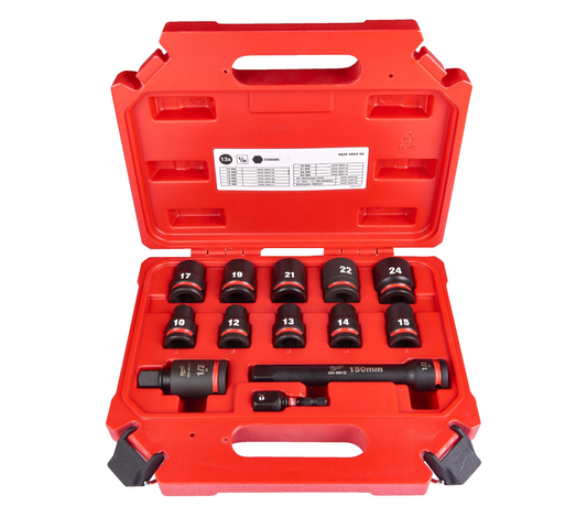 Conjunto de 13 peças com copos de impacto curtos 1/2" Milwaukee