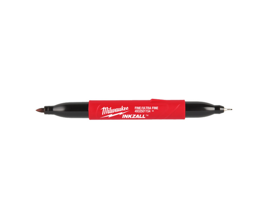 Marcador de duas pontas fina e ultrafina Inkzall Preto Milwaukee