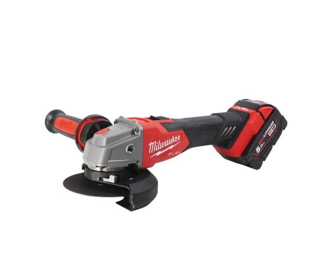 Rebarbadora angular M18 de 125 mm com travão e interruptor de botão + 2 baterias de 5 Ah + carregador + mala Milwaukee M18 FSAG125XB-502X