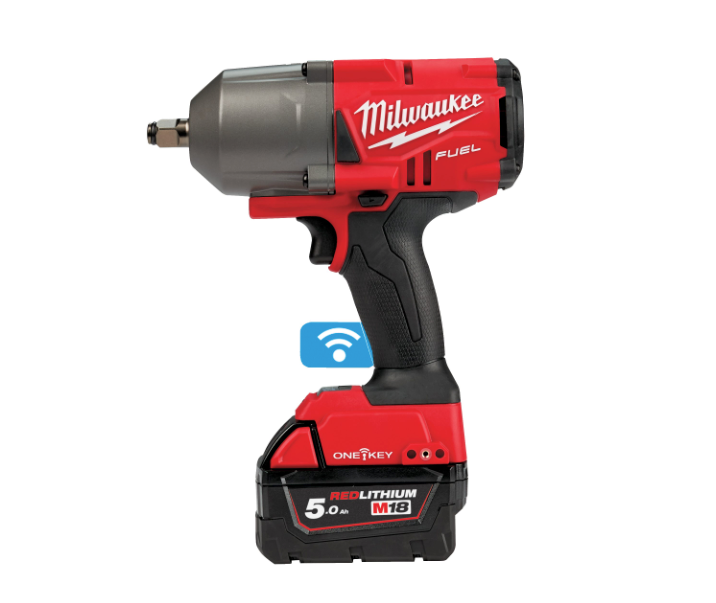 Chave de impacto M18 FUEL ONE-KEY 1/2" + 2 baterias de 5Ah + carregador + mala Milwaukee M18 ONEFHIWF12-502X