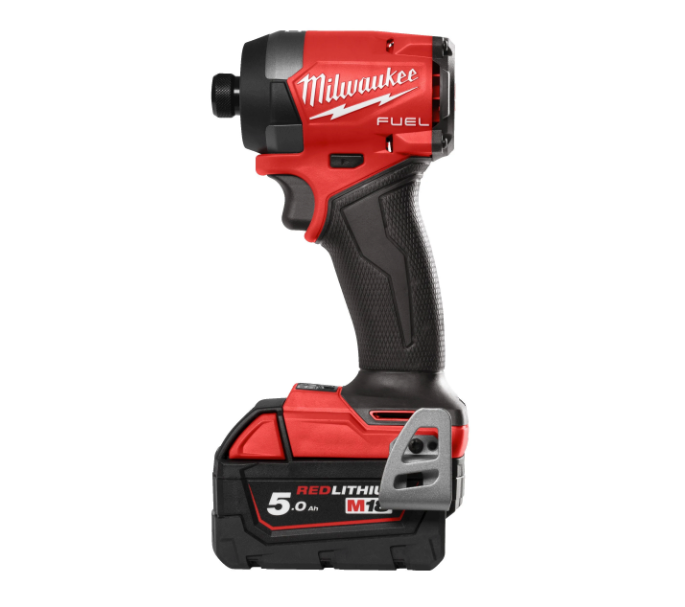 Aparafusadora de impacto M18 Fuel ¼″ hexagonal + 2 baterias de 5 Ah + carregador + mala Milwaukee M18 FID3-502X