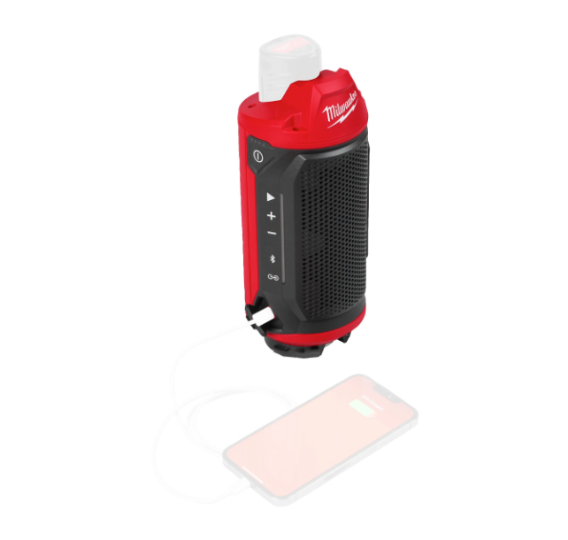 Coluna M12 com Bluetooth compatível com Packout Milwaukee M12 SPEJSG2-0