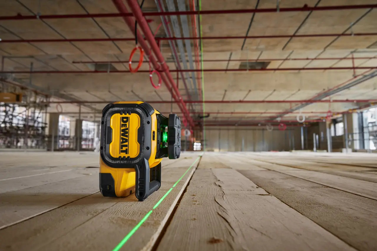 Kit de Nível Laser Rotativo Autonivelante Verde USB-C 600m com Detetor Dewalt DCLE15221G