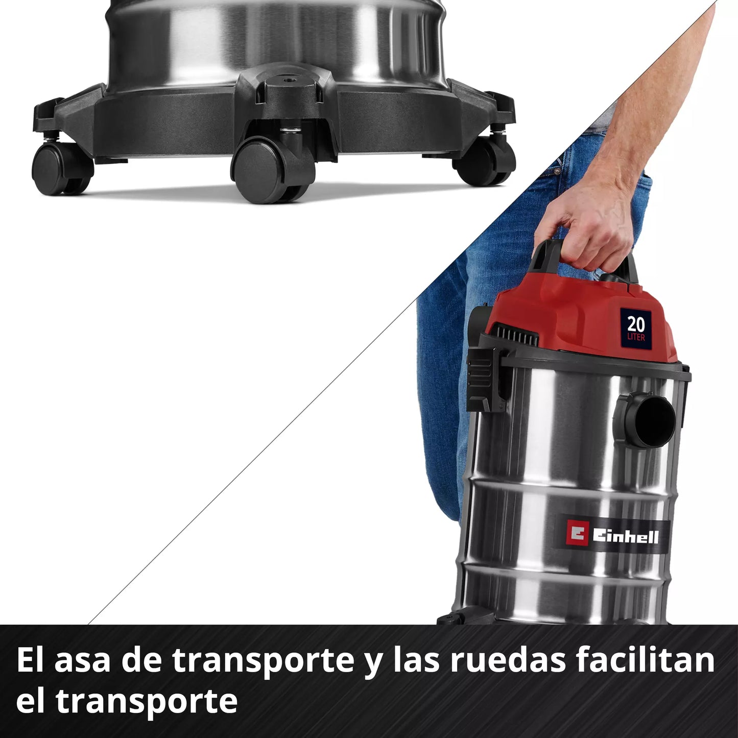 Aspirador para limpeza a seco e a húmido, 20 L, 900 W, Einhell TC-VC 2045 S